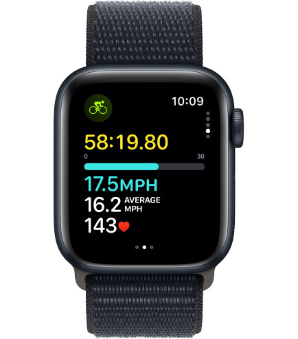 Apple Watch SE 2 44mm Midnight Aluminum Case with Midnight Sport Loop (MREA3) 2023